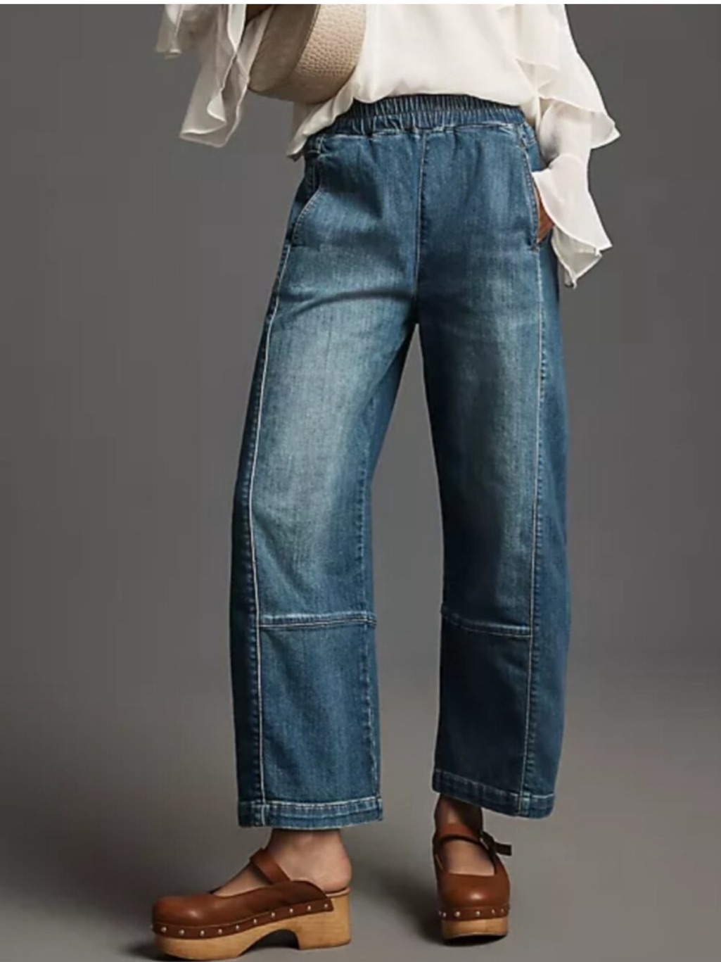 Anthropologie Pilcro Izzie Barrel Leg Pull On Jeans Medium